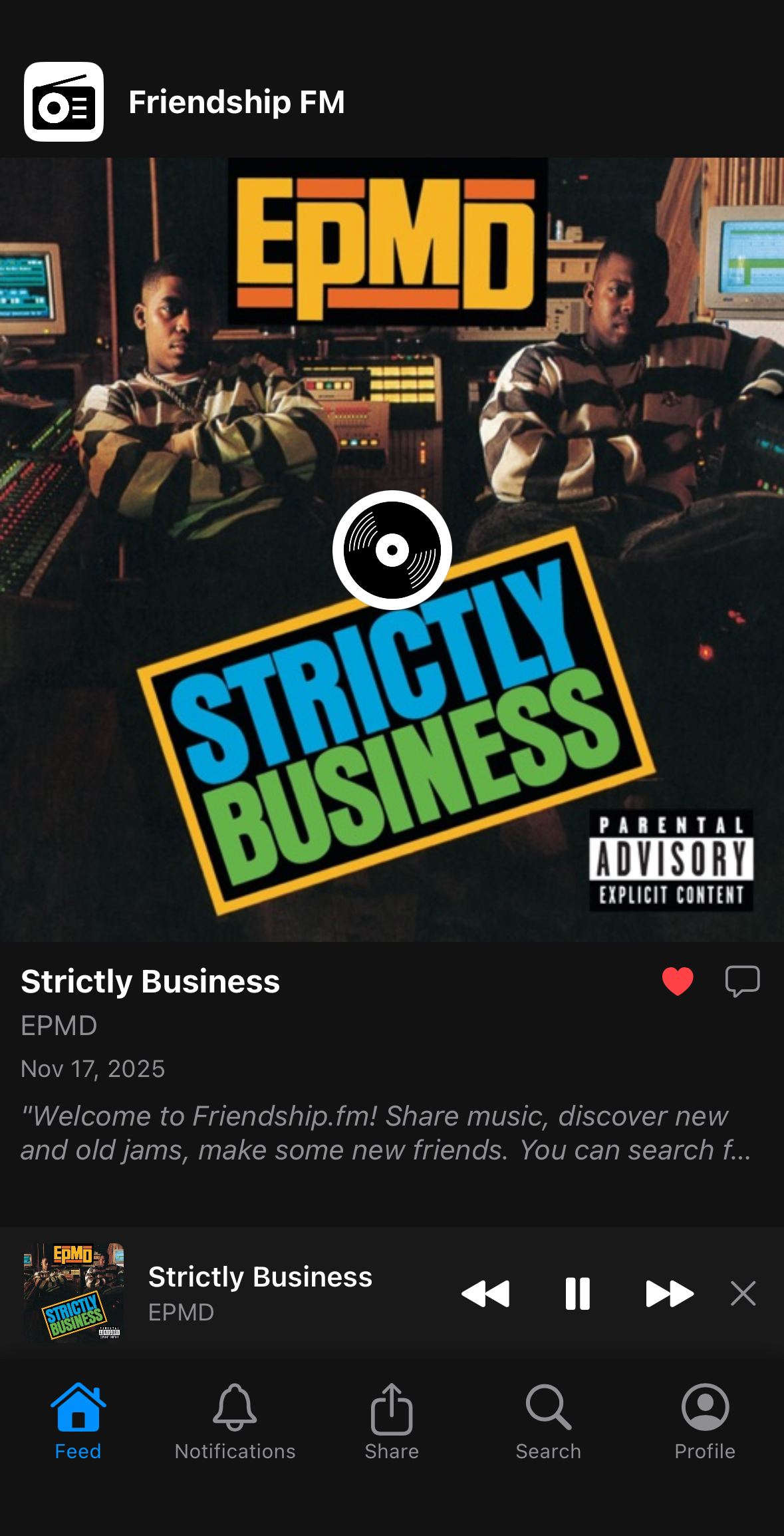 Friendship.fm App Screenshot